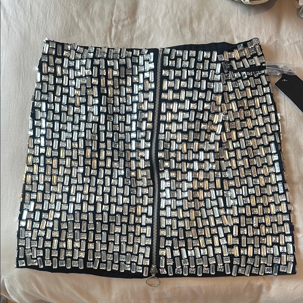 Black and Silver Embellished Skirt